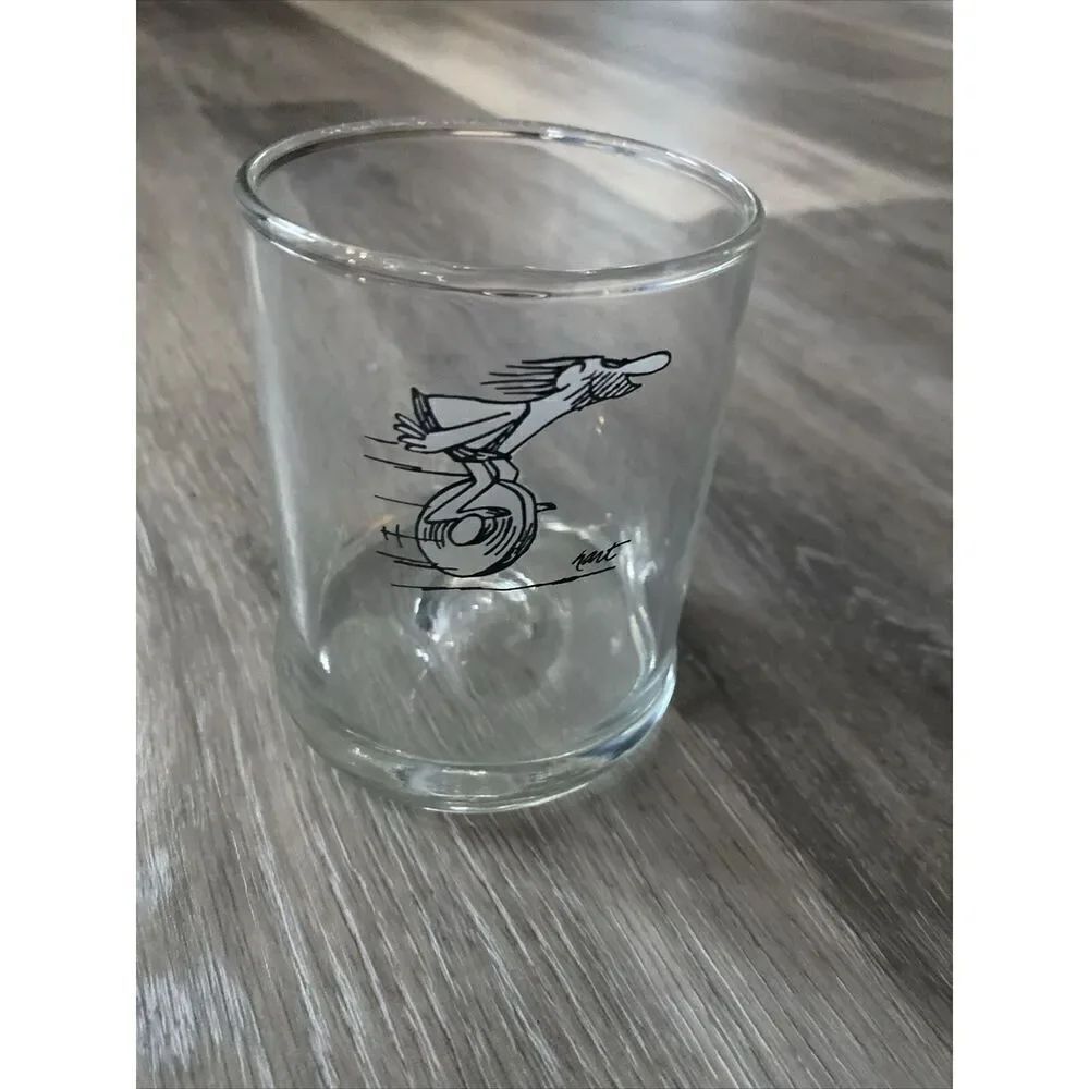 *Vintage BC Caveman on Wheel drinking glass By John Hart Marathon promotional